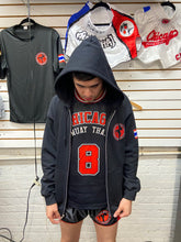 Load image into Gallery viewer, BLACK ZIP UP HOODIE
