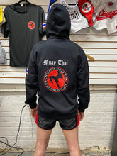 Load image into Gallery viewer, BLACK ZIP UP HOODIE
