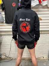 Load image into Gallery viewer, BLACK ZIP UP HOODIE

